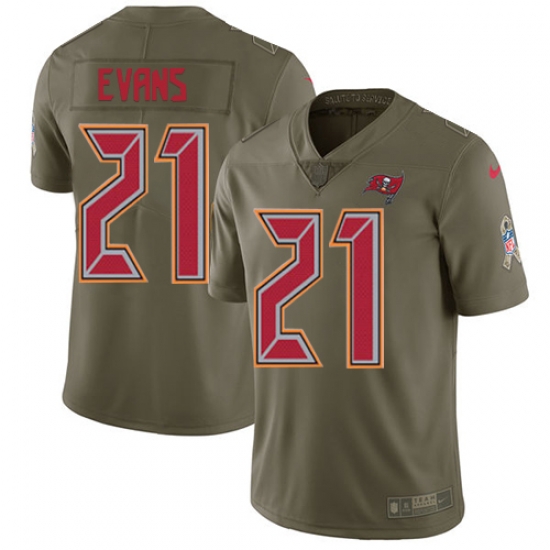 Womens Nike Buccaneers #21 Justin Evans Olive Youth Stitched NFL Limited 2017 Salute to Service Jersey Womens Nike Buccaneers #21 Justin Evans Olive Youth Stitched NFL Limited 2017 Salute to Service Jersey