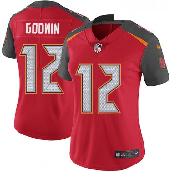 Womens Nike Tampa Bay Buccaneers 12 Chris Godwin Elite Red Team Color NFL Jersey Womens Nike Tampa Bay Buccaneers 12 Chris Godwin Elite Red Team Color NFL Jersey