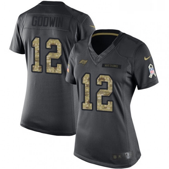 Womens Nike Tampa Bay Buccaneers 12 Chris Godwin Limited Black 2016 Salute to Service NFL Jersey Womens Nike Tampa Bay Buccaneers 12 Chris Godwin Limited Black 2016 Salute to Service NFL Jersey
