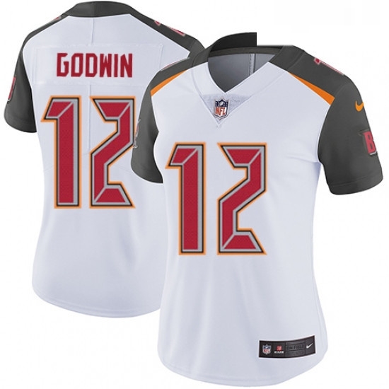 Womens Nike Tampa Bay Buccaneers 12 Chris Godwin White Vapor Untouchable Limited Player NFL Jersey Womens Nike Tampa Bay Buccaneers 12 Chris Godwin White Vapor Untouchable Limited Player NFL Jersey