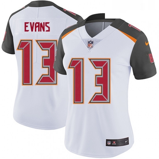 Womens Nike Tampa Bay Buccaneers 13 Mike Evans Elite White NFL Jersey Womens Nike Tampa Bay Buccaneers 13 Mike Evans Elite White NFL Jersey