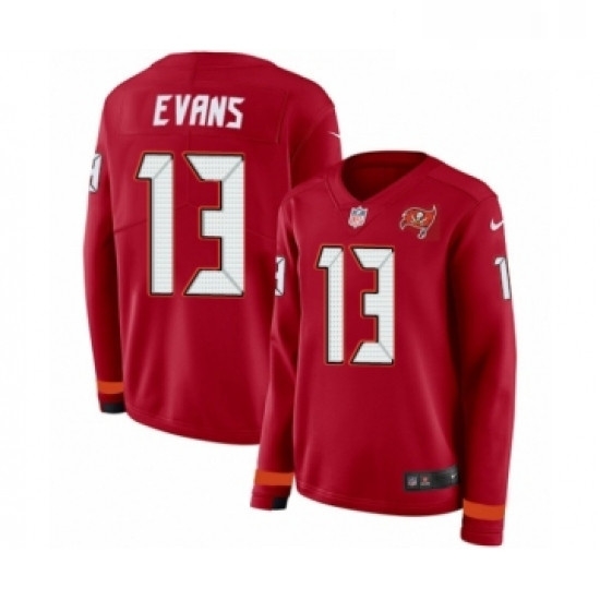 Womens Nike Tampa Bay Buccaneers 13 Mike Evans Limited Red Therma Long Sleeve NFL Jersey Womens Nike Tampa Bay Buccaneers 13 Mike Evans Limited Red Therma Long Sleeve NFL Jersey