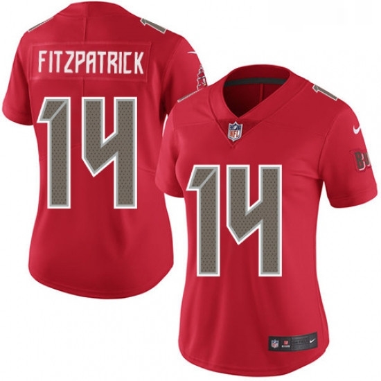 Womens Nike Tampa Bay Buccaneers 14 Ryan Fitzpatrick Limited Red Rush Vapor Untouchable NFL Jersey Womens Nike Tampa Bay Buccaneers 14 Ryan Fitzpatrick Limited Red Rush Vapor Untouchable NFL Jersey