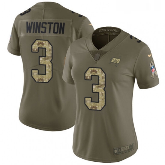 Womens Nike Tampa Bay Buccaneers 3 Jameis Winston Limited OliveCamo 2017 Salute to Service NFL Jersey Womens Nike Tampa Bay Buccaneers 3 Jameis Winston Limited OliveCamo 2017 Salute to Service NFL Jersey