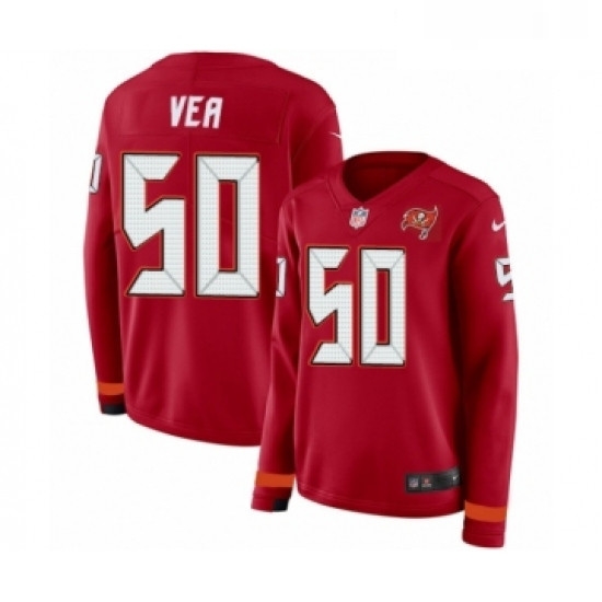 Womens Nike Tampa Bay Buccaneers 50 Vita Vea Limited Red Therma Long Sleeve NFL Jersey Womens Nike Tampa Bay Buccaneers 50 Vita Vea Limited Red Therma Long Sleeve NFL Jersey