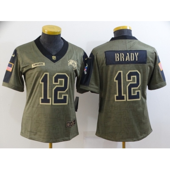 Women's Tampa Bay Buccaneers #12 Tom Brady Nike Olive 2021 Salute To Service Limited Player Jersey Women's Tampa Bay Buccaneers #12 Tom Brady Nike Olive 2021 Salute To Service Limited Player Jersey