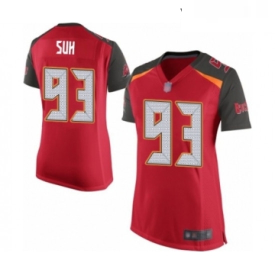 Womens Tampa Bay Buccaneers 93 Ndamukong Suh Game Red Team Color Football Jersey Womens Tampa Bay Buccaneers 93 Ndamukong Suh Game Red Team Color Football Jersey