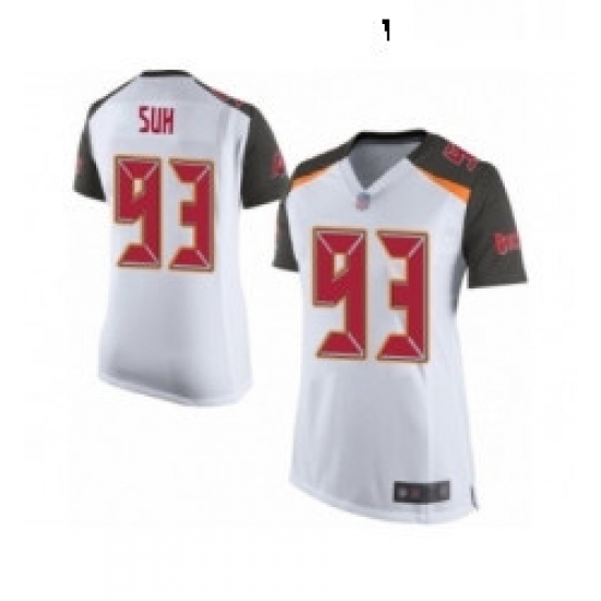 Womens Tampa Bay Buccaneers 93 Ndamukong Suh Game White Football Jersey Womens Tampa Bay Buccaneers 93 Ndamukong Suh Game White Football Jersey