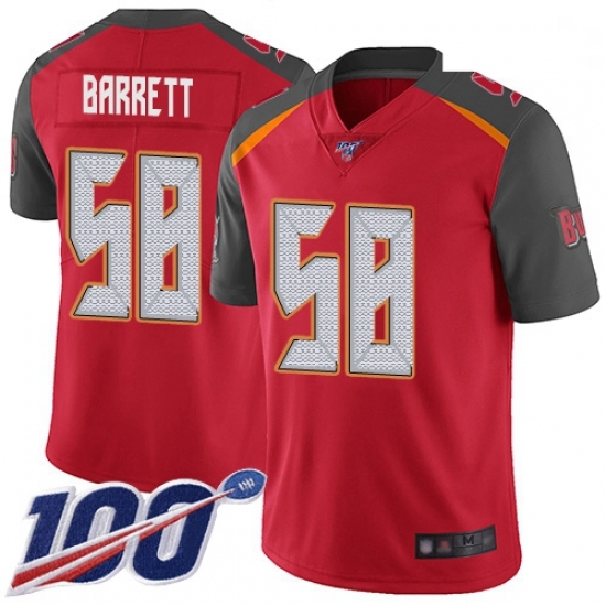 Youth Buccaneers 58 Shaquil Barrett Red Team Color Stitched Football 100th Season Vapor Limited Jersey Youth Buccaneers 58 Shaquil Barrett Red Team Color Stitched Football 100th Season Vapor Limited Jersey