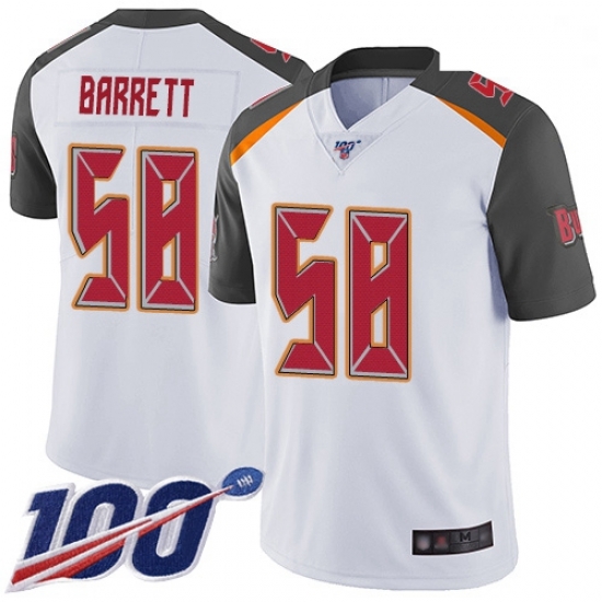 Youth Buccaneers 58 Shaquil Barrett White Stitched Football 100th Season Vapor Limited Jersey Youth Buccaneers 58 Shaquil Barrett White Stitched Football 100th Season Vapor Limited Jersey