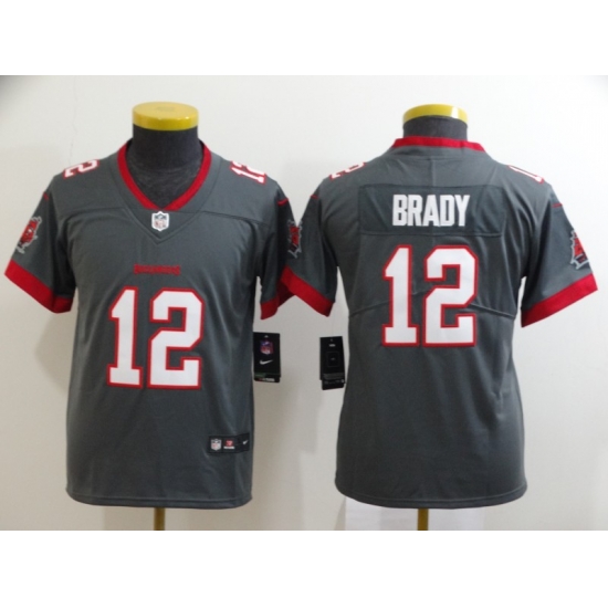 Youth Nike Buccaneers 12 Tom Brady Gray Youth New 2020 Vapor Untouchable Limited Jersey Youth Nike Buccaneers 12 Tom Brady Gray Youth New 2020 Vapor Untouchable Limited Jersey