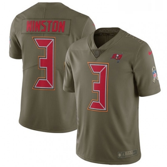 Youth Nike Tampa Bay Buccaneers 3 Jameis Winston Limited Olive 2017 Salute to Service NFL Jersey Youth Nike Tampa Bay Buccaneers 3 Jameis Winston Limited Olive 2017 Salute to Service NFL Jersey