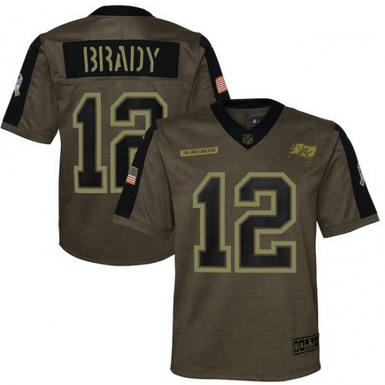 Youth Tampa Bay Buccaneers Tom Brady Nike Olive 2021 Salute To Service Game Jersey Youth Tampa Bay Buccaneers Tom Brady Nike Olive 2021 Salute To Service Game Jersey