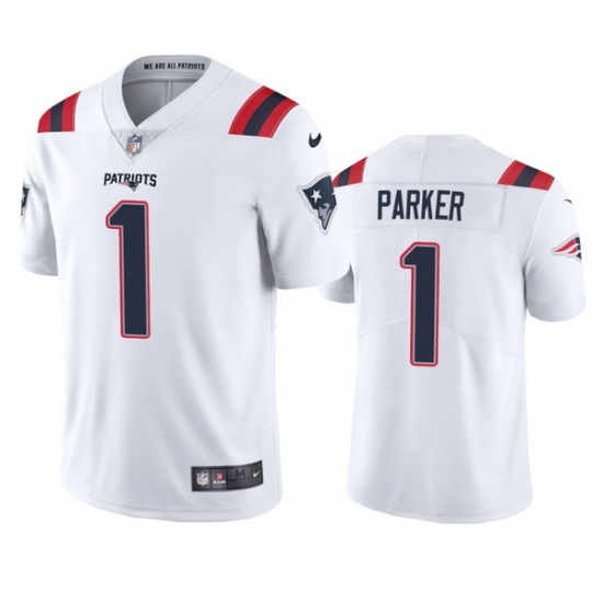 Men New England Patriots 1 DeVante Parker White Vapor Untouchable Limited Stitched Jersey Men New England Patriots 1 DeVante Parker White Vapor Untouchable Limited Stitched Jersey