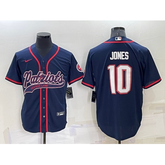 Men New England Patriots 10 Mac Jones Navy Cool Base Stitched Baseball Jersey Men New England Patriots 10 Mac Jones Navy Cool Base Stitched Baseball Jersey