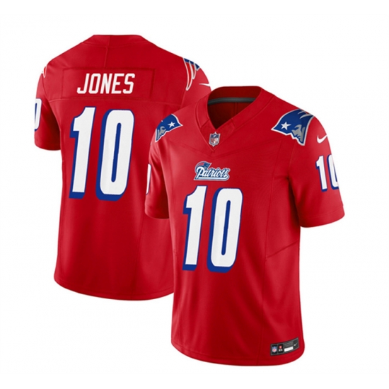 Men New England Patriots 10 Mac Jones Red 2023 F U S E Throwback Limited Stitched Football Jersey Men New England Patriots 10 Mac Jones Red 2023 F U S E Throwback Limited Stitched Football Jersey