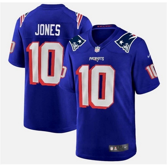 Men New England Patriots 10 Mac Jones Royal Stitc Men New England Patriots 10 Mac Jones Royal Stitc