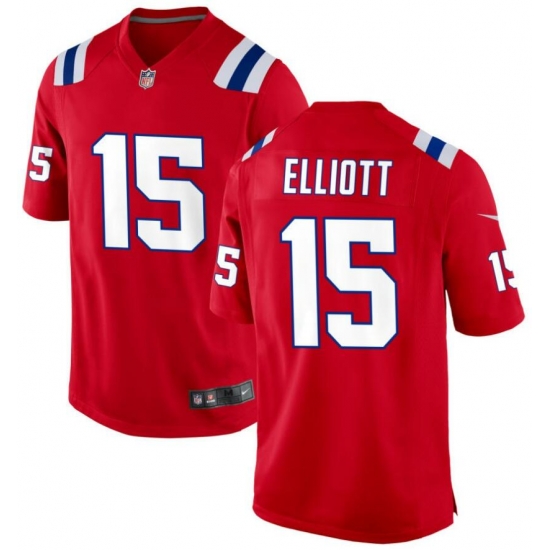 Men New England Patriots #15 Ezekiel Elliott Red Rush Stitched Jersey Men New England Patriots #15 Ezekiel Elliott Red Rush Stitched Jersey
