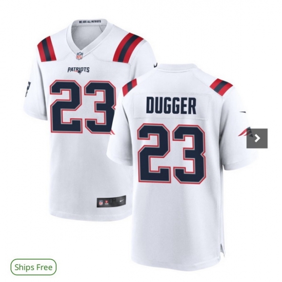 Men New England Patriots 23 Kyle Dugger White Vapor Limited Stitched Football Jersey Men New England Patriots 23 Kyle Dugger White Vapor Limited Stitched Football Jersey