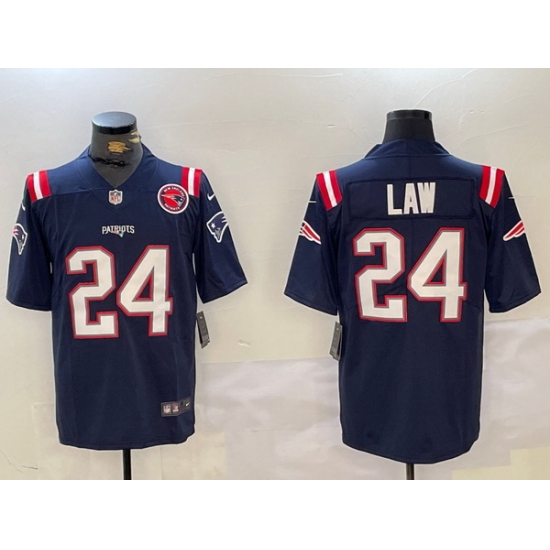 Men New England Patriots 24 Ty Law Navy Vapor Limited Stitched Football Jersey 2 Men New England Patriots 24 Ty Law Navy Vapor Limited Stitched Football Jersey 2
