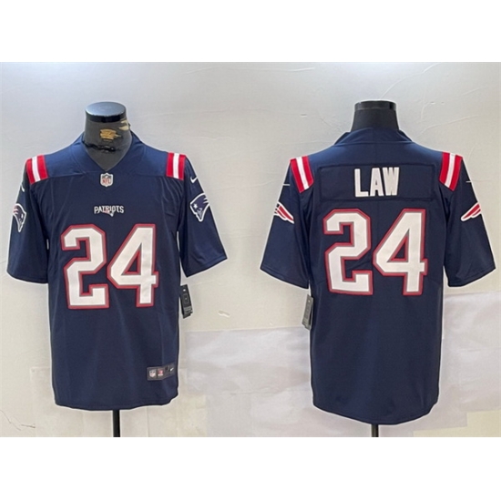 Men New England Patriots 24 Ty Law Navy Vapor Limited Stitched Football Jersey Men New England Patriots 24 Ty Law Navy Vapor Limited Stitched Football Jersey