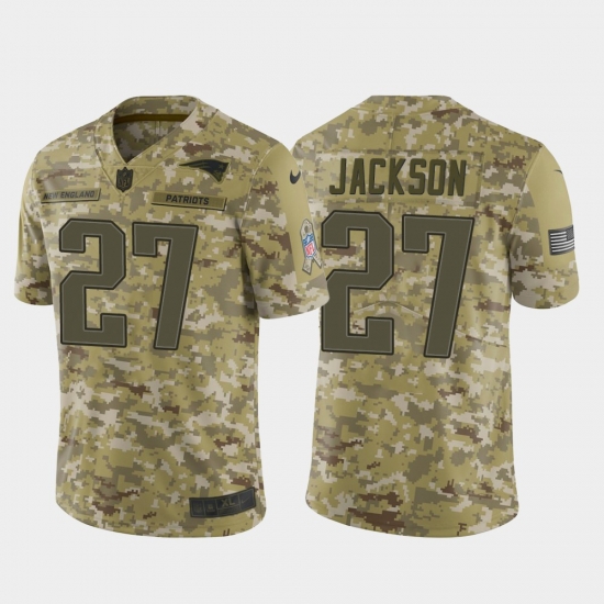 Men New England Patriots #27 J.C. Jackson Camo 2018 Salute to Service Jersey Men New England Patriots #27 J.C. Jackson Camo 2018 Salute to Service Jersey