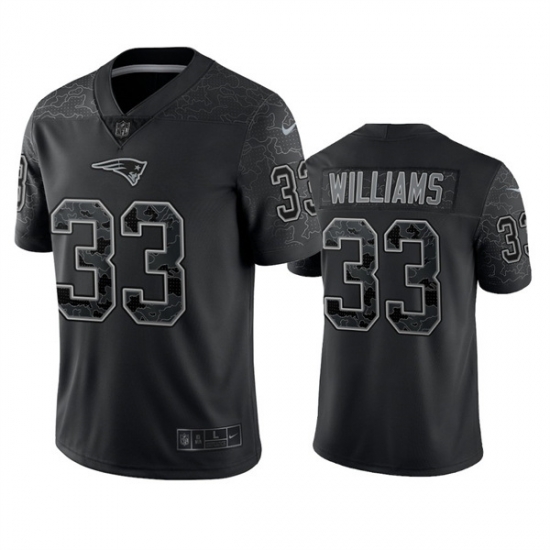 Men New England Patriots 33 Joejuan Williams Black Reflective Limited Stitched Football Jersey Men New England Patriots 33 Joejuan Williams Black Reflective Limited Stitched Football Jersey