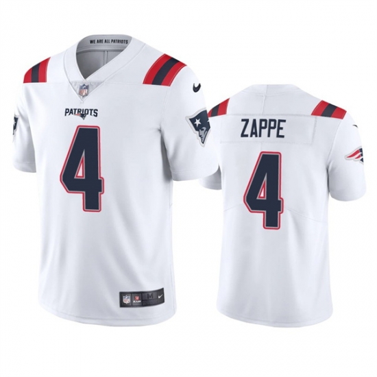 Men New England Patriots 4 Bailey Zappe White Vapor Untouchable Limited Stitched Jersey Men New England Patriots 4 Bailey Zappe White Vapor Untouchable Limited Stitched Jersey