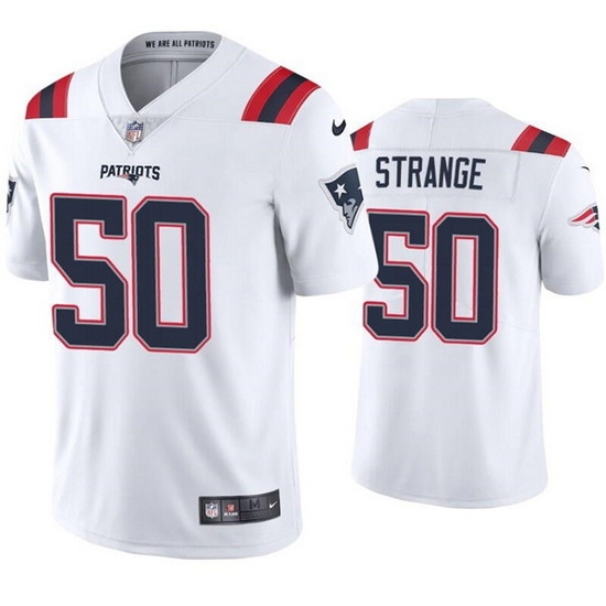 Men New England Patriots 50 Cole Strange White Vapor Untouchable Limited Stitched Jersey Men New England Patriots 50 Cole Strange White Vapor Untouchable Limited Stitched Jersey