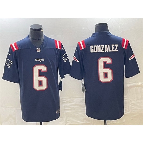 Men New England Patriots 6 Christian Gonzalez Navy Vapor Untouchable Limited Stitched Football Jersey Men New England Patriots 6 Christian Gonzalez Navy Vapor Untouchable Limited Stitched Football Jersey