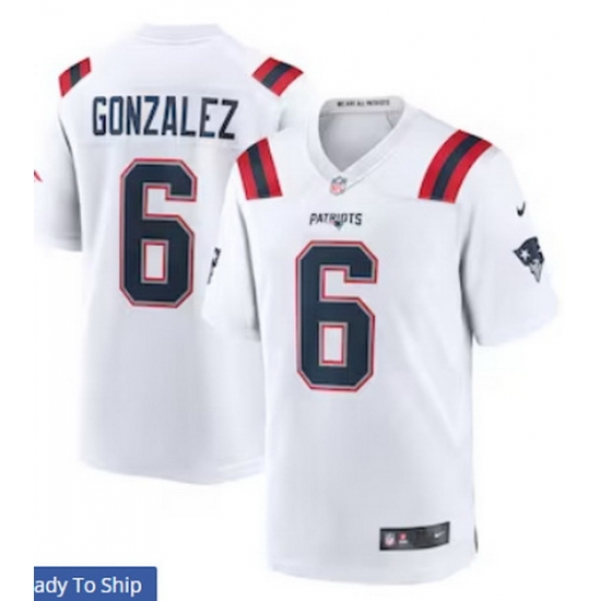 Men New England Patriots 6 Christian Gonzalez White Vapor Limited Jersey Men New England Patriots 6 Christian Gonzalez White Vapor Limited Jersey