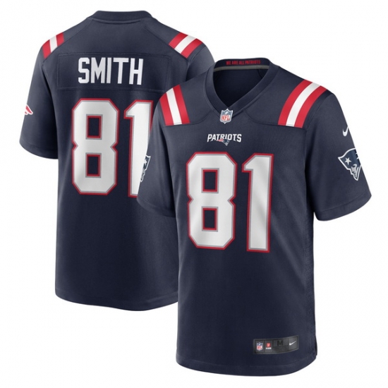 Men New England Patriots 81 Jonnu Smith Navy Stitched Game Jersey Men New England Patriots 81 Jonnu Smith Navy Stitched Game Jersey
