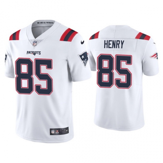 Men New England Patriots 85 Hunter Henry 2021 White Vapor Untouchable Limited Stitched Men New England Patriots 85 Hunter Henry 2021 White Vapor Untouchable Limited Stitched