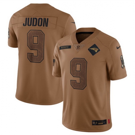 Men New England Patriots 9 Matthew Judon 2023 Brown Salute To Service Limited Stitched Football Jersey Men New England Patriots 9 Matthew Judon 2023 Brown Salute To Service Limited Stitched Football Jersey
