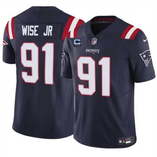 Men New England Patriots 91 Deatrich Wise Jr Navy F U S E With 3 Star C Patch Vapor Limited Stitched Football Jersey Men New England Patriots 91 Deatrich Wise Jr Navy F U S E With 3 Star C Patch Vapor Limited Stitched Football Jersey