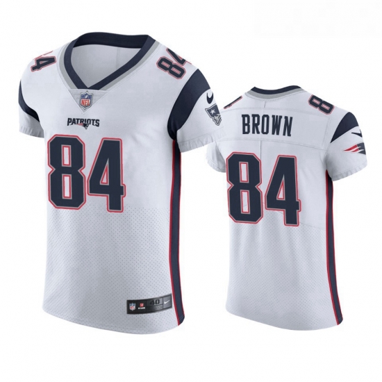 Men Nike New England Patriots 84 Antonio Brown White Vapor Elite Jersey Men Nike New England Patriots 84 Antonio Brown White Vapor Elite Jersey