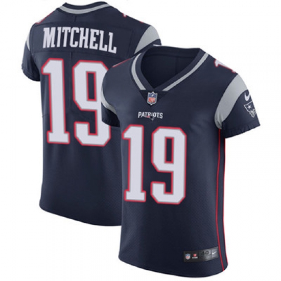 Men Nike Patriots #19 Malcolm Mitchell Navy Blue Team Color Stitched NFL Vapor Untouchable Elite Jersey Men Nike Patriots #19 Malcolm Mitchell Navy Blue Team Color Stitched NFL Vapor Untouchable Elite Jersey