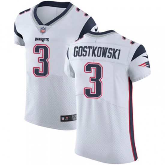 Men Nike Patriots #3 Stephen Gostkowski White Stitched NFL Vapor Untouchable Elite Jersey Men Nike Patriots #3 Stephen Gostkowski White Stitched NFL Vapor Untouchable Elite Jersey
