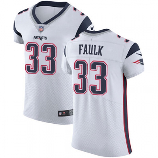 Men Nike Patriots #33 Kevin Faulk White Stitched NFL Vapor Untouchable Elite Jersey Men Nike Patriots #33 Kevin Faulk White Stitched NFL Vapor Untouchable Elite Jersey