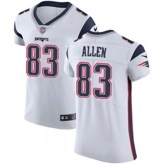 Men Nike Patriots #83 Dwayne Allen White Stitched NFL Vapor Untouchable Elite Jersey Men Nike Patriots #83 Dwayne Allen White Stitched NFL Vapor Untouchable Elite Jersey