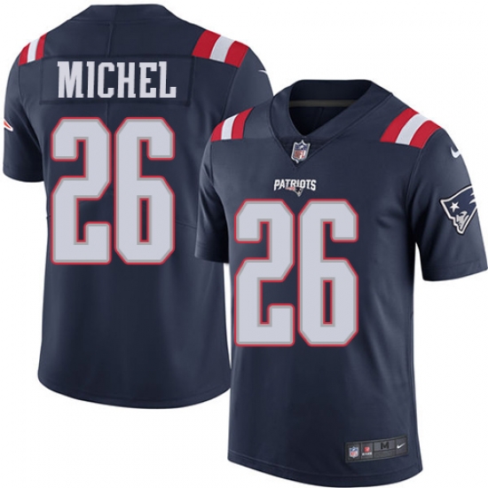 Men Nike Patroits #26 Sony Michel Navy Blue Rush Vapor Untouchable Limited Jersey Men Nike Patroits #26 Sony Michel Navy Blue Rush Vapor Untouchable Limited Jersey