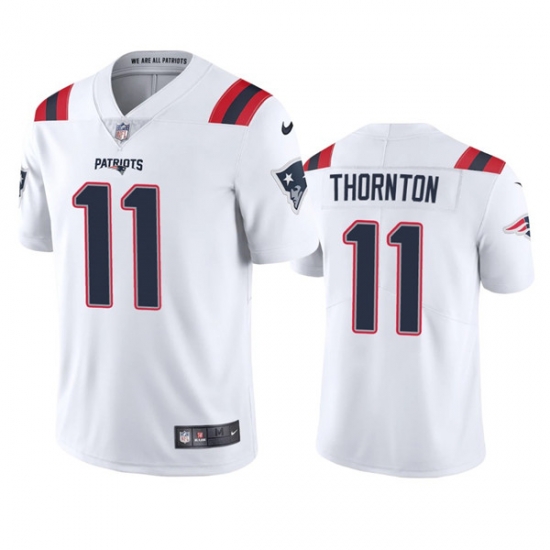 Men's New England Patriots #11 Tyquan Thornton White Vapor Untouchable Limited Stitched Jersey Men's New England Patriots #11 Tyquan Thornton White Vapor Untouchable Limited Stitched Jersey