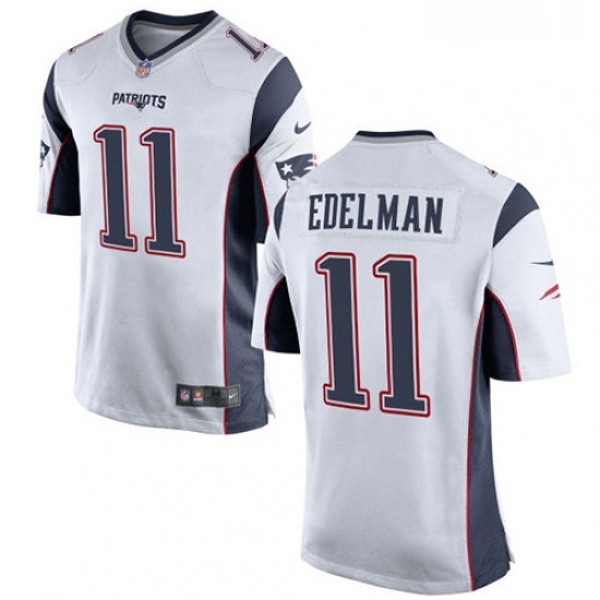 Mens Nike New England Patriots 11 Julian Edelman Game White NFL Jersey Mens Nike New England Patriots 11 Julian Edelman Game White NFL Jersey