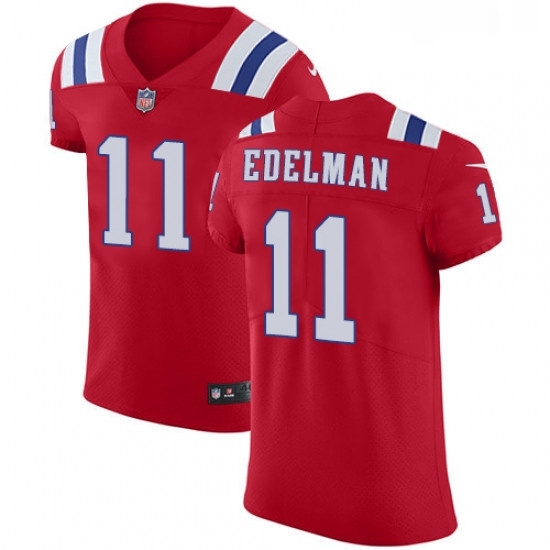 Mens Nike New England Patriots 11 Julian Edelman Red Alternate Vapor Untouchable Elite Player NFL Jersey Mens Nike New England Patriots 11 Julian Edelman Red Alternate Vapor Untouchable Elite Player NFL Jersey