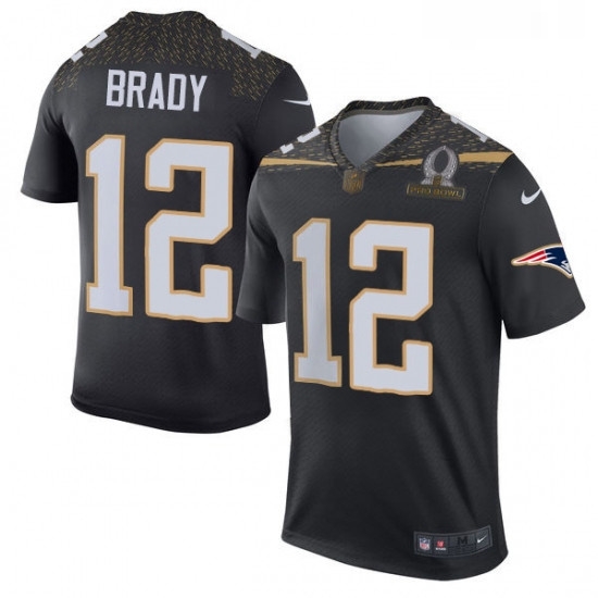 Mens Nike New England Patriots 12 Tom Brady Elite Black Team Irvin 2016 Pro Bowl NFL Jersey Mens Nike New England Patriots 12 Tom Brady Elite Black Team Irvin 2016 Pro Bowl NFL Jersey