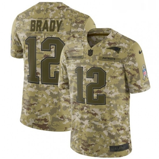 Mens Nike New England Patriots 12 Tom Brady Limited Camo 2018 Salute to Service NFL Jersey Mens Nike New England Patriots 12 Tom Brady Limited Camo 2018 Salute to Service NFL Jersey
