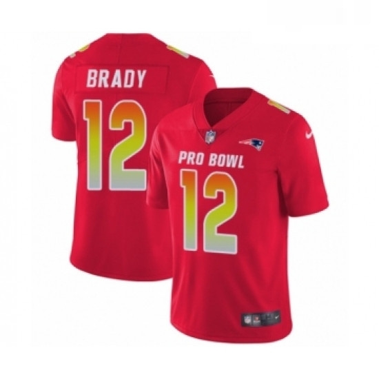 Mens Nike New England Patriots 12 Tom Brady Limited Red AFC 2019 Pro Bowl NFL Jersey Mens Nike New England Patriots 12 Tom Brady Limited Red AFC 2019 Pro Bowl NFL Jersey