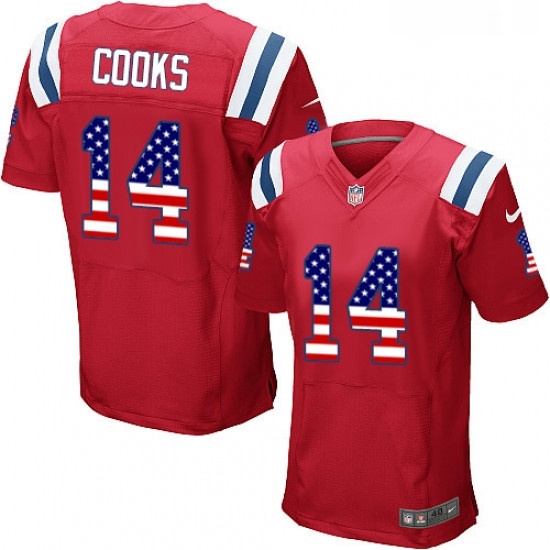 Mens Nike New England Patriots 14 Brandin Cooks Elite Red Alternate USA Flag Fashion NFL Jersey Mens Nike New England Patriots 14 Brandin Cooks Elite Red Alternate USA Flag Fashion NFL Jersey