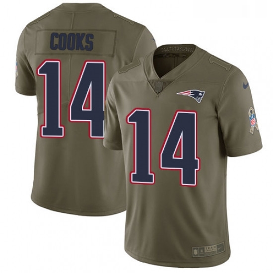 Mens Nike New England Patriots 14 Brandin Cooks Limited Olive 2017 Salute to Service NFL Jersey Mens Nike New England Patriots 14 Brandin Cooks Limited Olive 2017 Salute to Service NFL Jersey