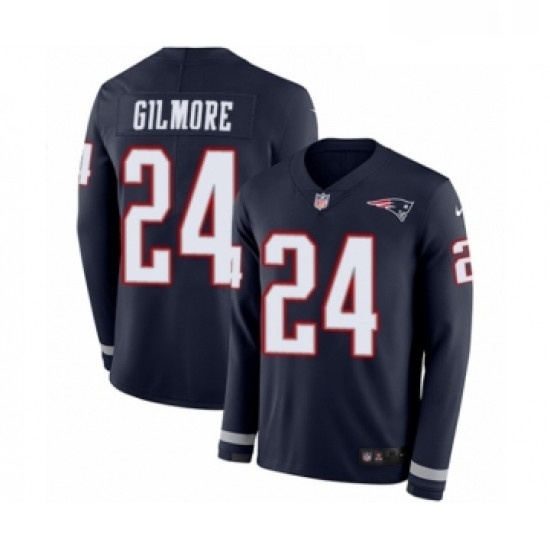 Mens Nike New England Patriots 24 Stephon Gilmore Limited Navy Blue Therma Long Sleeve NFL Jersey Mens Nike New England Patriots 24 Stephon Gilmore Limited Navy Blue Therma Long Sleeve NFL Jersey